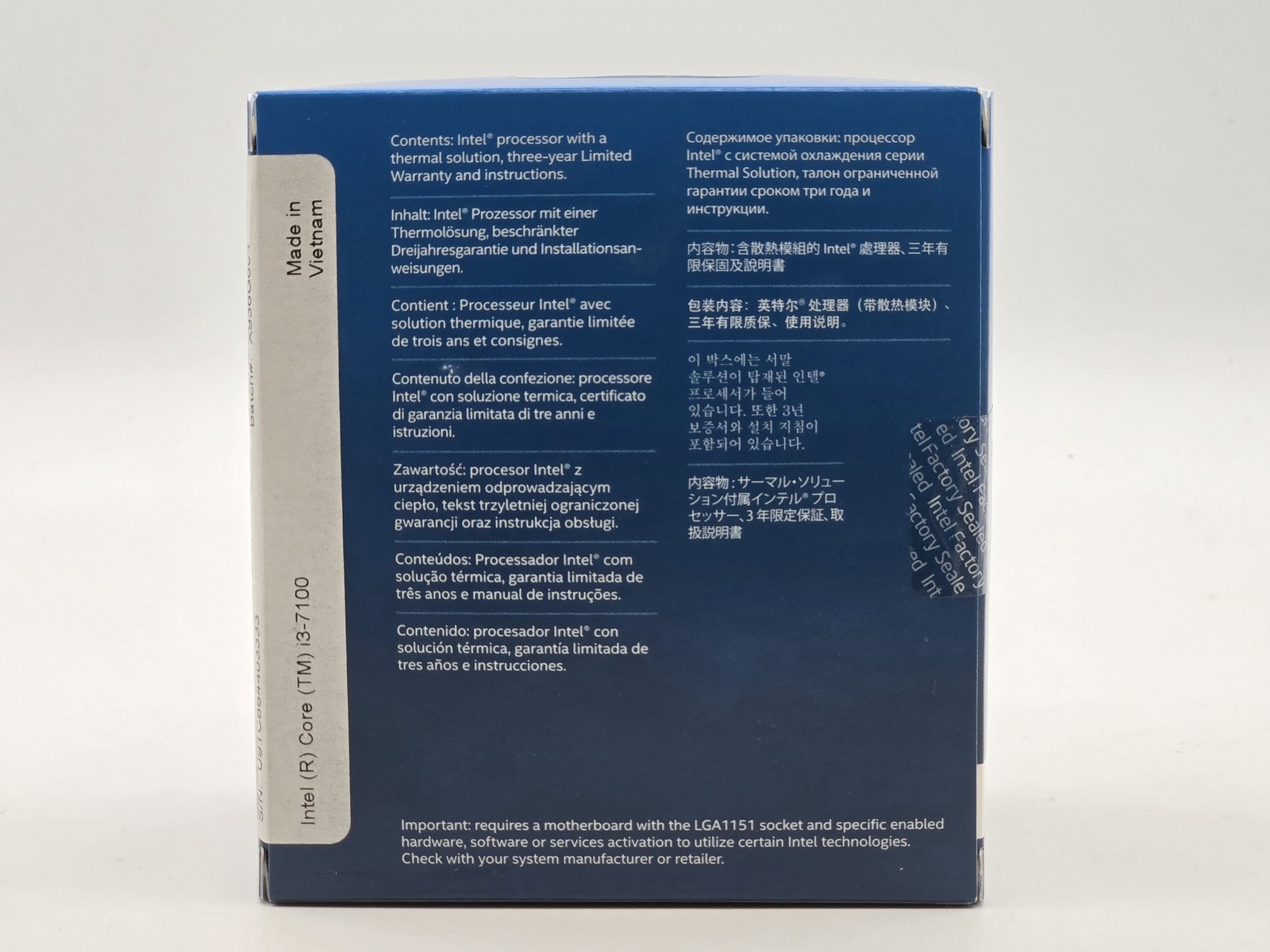 NIB Intel Core i3-7100 SR35C 3.90GHz Processor LGA 1151 Socket H4 Desktop CPU