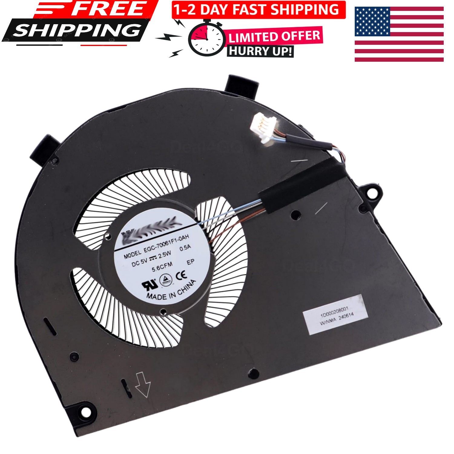 Deal4GO CPU Cooling Fan T8R2T 0T8R2T Replacement for Dell Inspiron 16 5625 5620