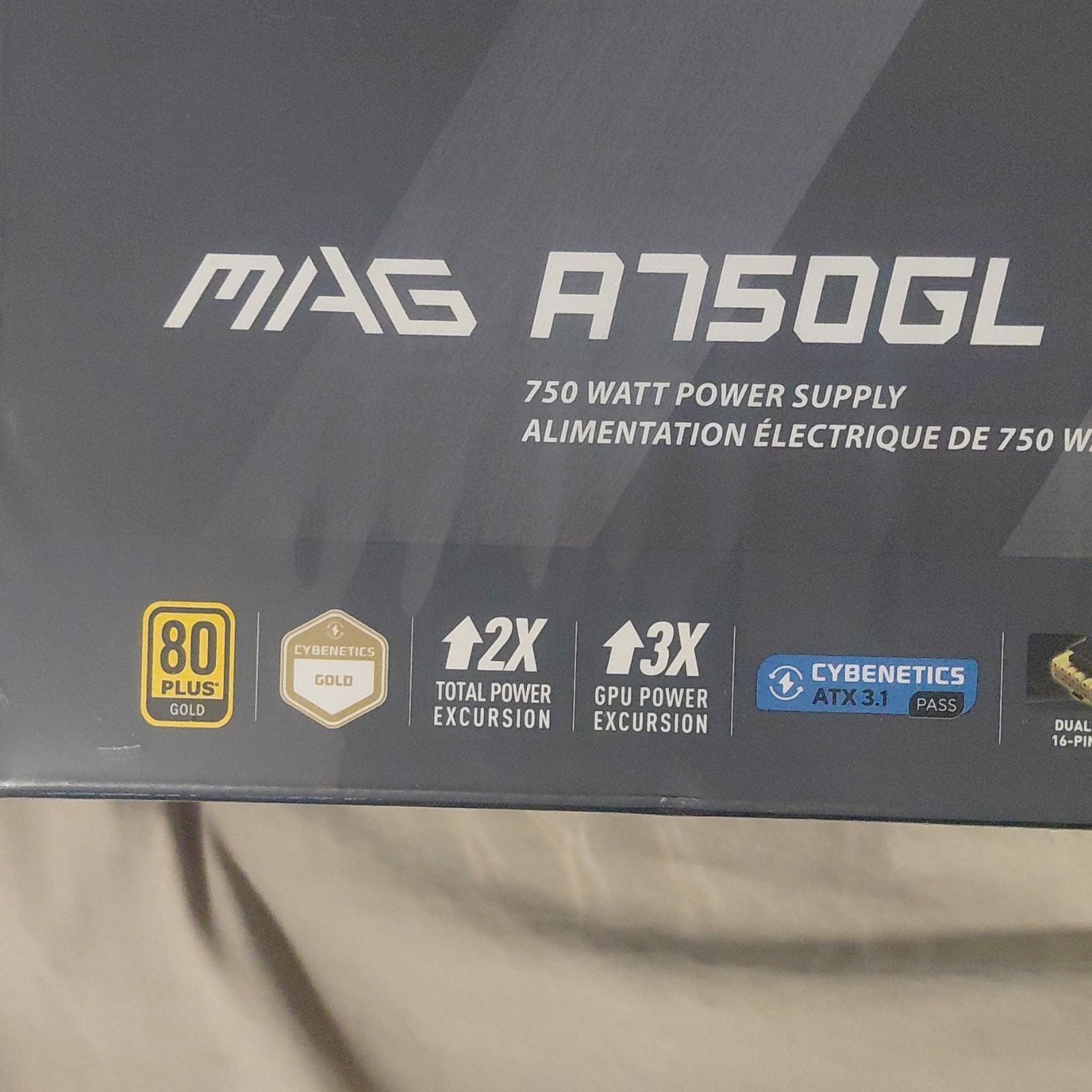 MSI MAG A750GL PCIE5 750W ATX Power Supply 16-Pin 80 PLUS Gold
