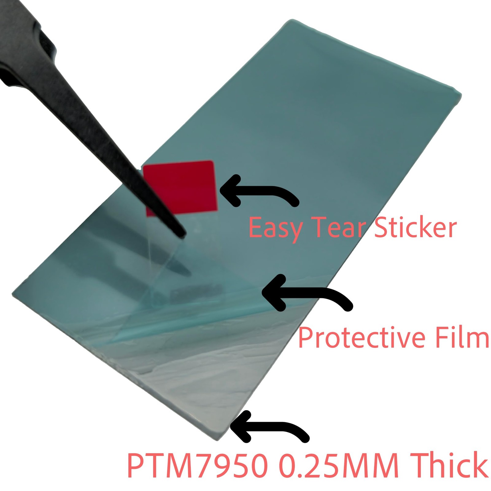 PTM7950 Thermal Pad Phase Change Material, 3.15 x 1.57 x 0.01in, 0.25mm Thick…