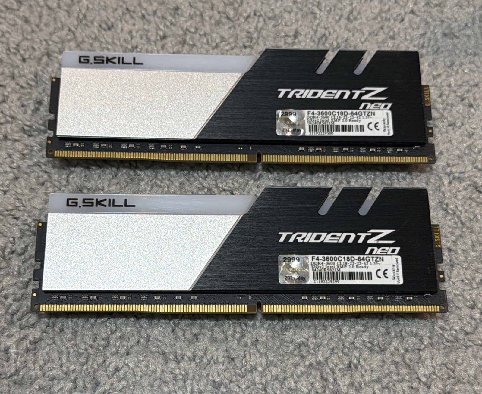 G.SKILL Trident Z Neo 64GB (2X 32GB) 288-Pin DDR4 Memory (F4-3600C18Q-128GTZN)