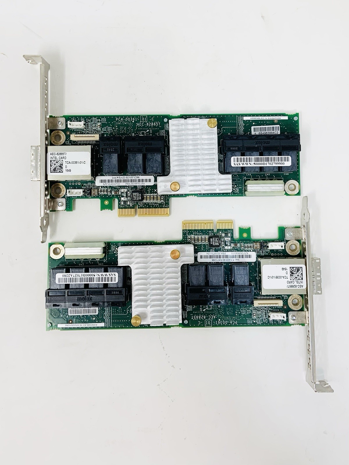 LOT OF 2 – INTEL RES3FV288 36Port 12Gb/s SAS/SATA PCIe RAID Expander Card – USED