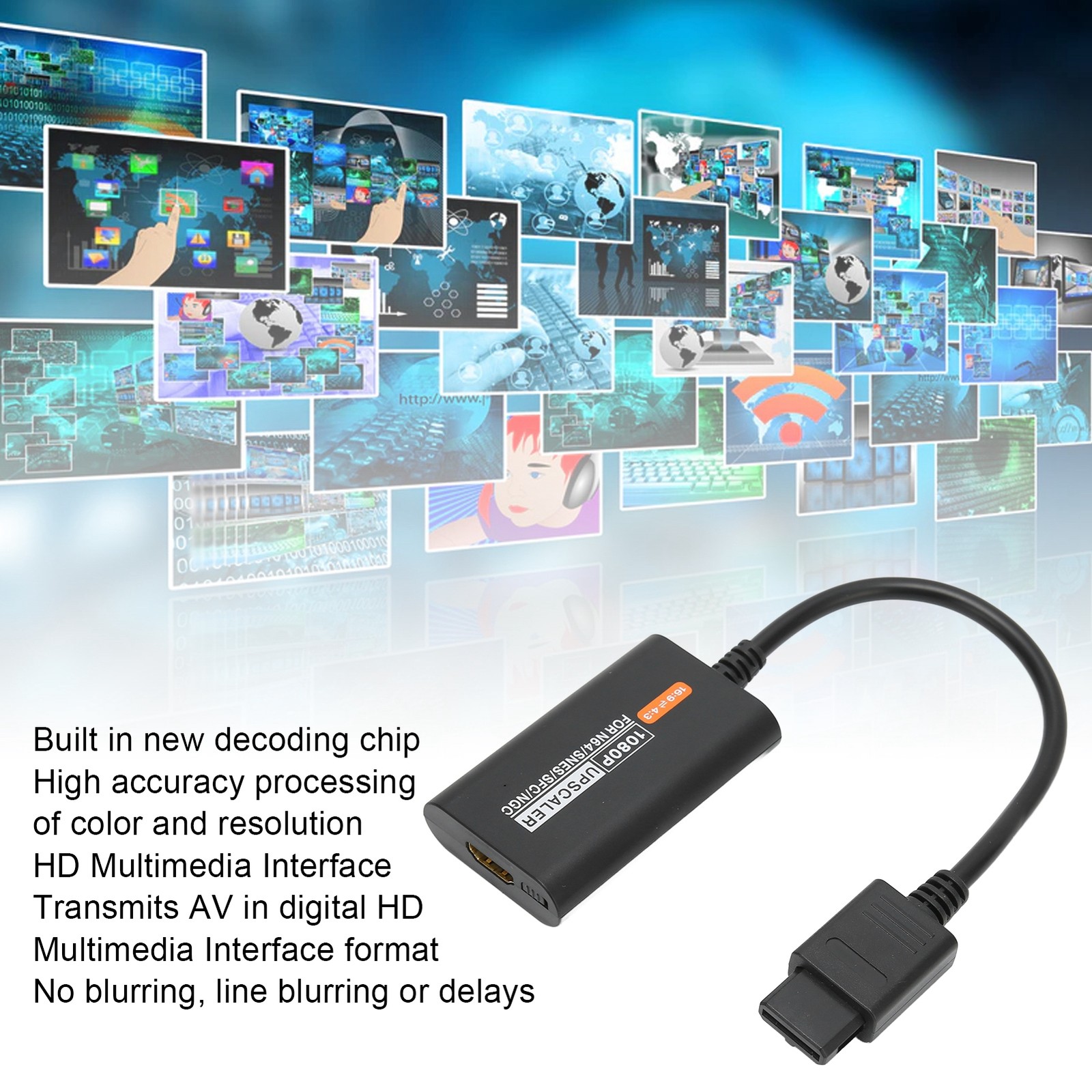 HD Multimedia Interface Converter 16:9 4:3 Multifunctional Video Game Conso SKWD