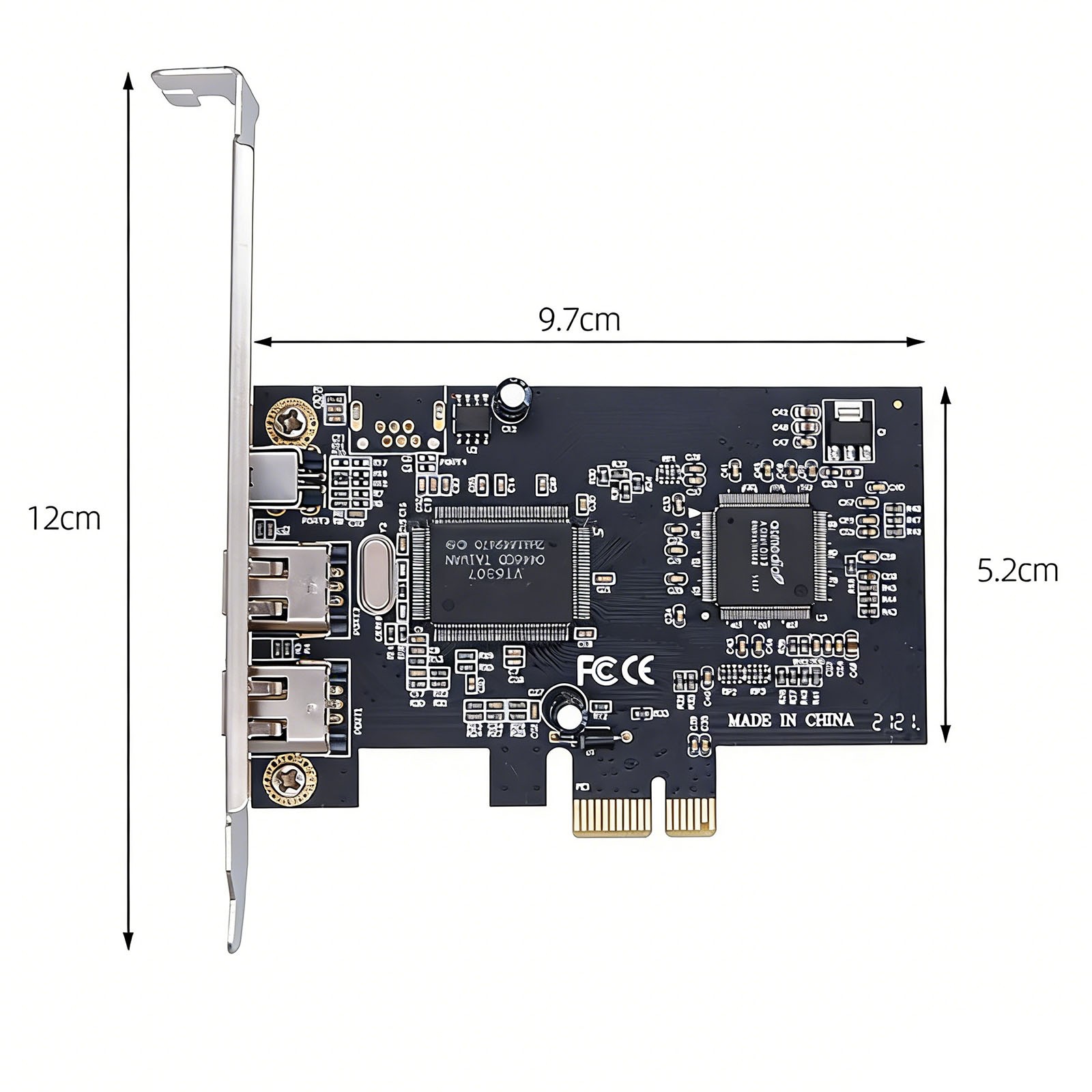 3 Port PCIe FireWire 1394a Controller Expansion Card for Desktop PC Computer