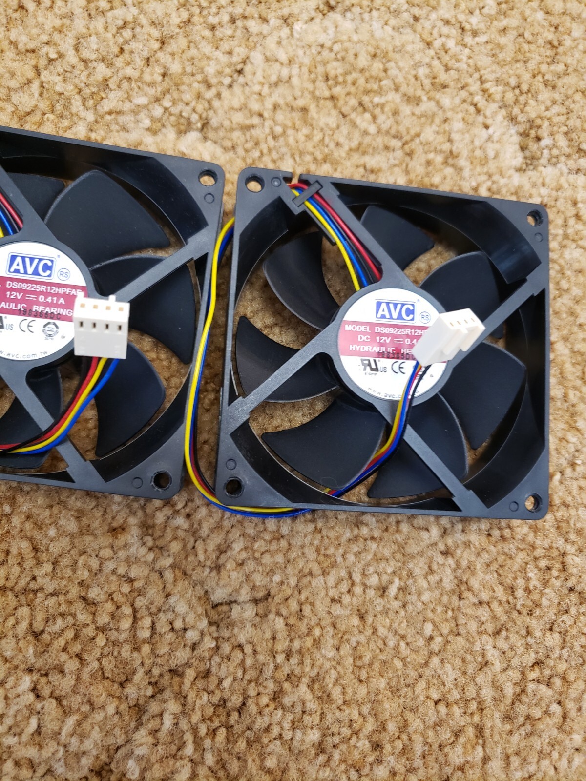 AVC 92MM Case Fan 4 Pin (Works As 3 Pin Also) Hydraulic Bearing New (Qty of 2)