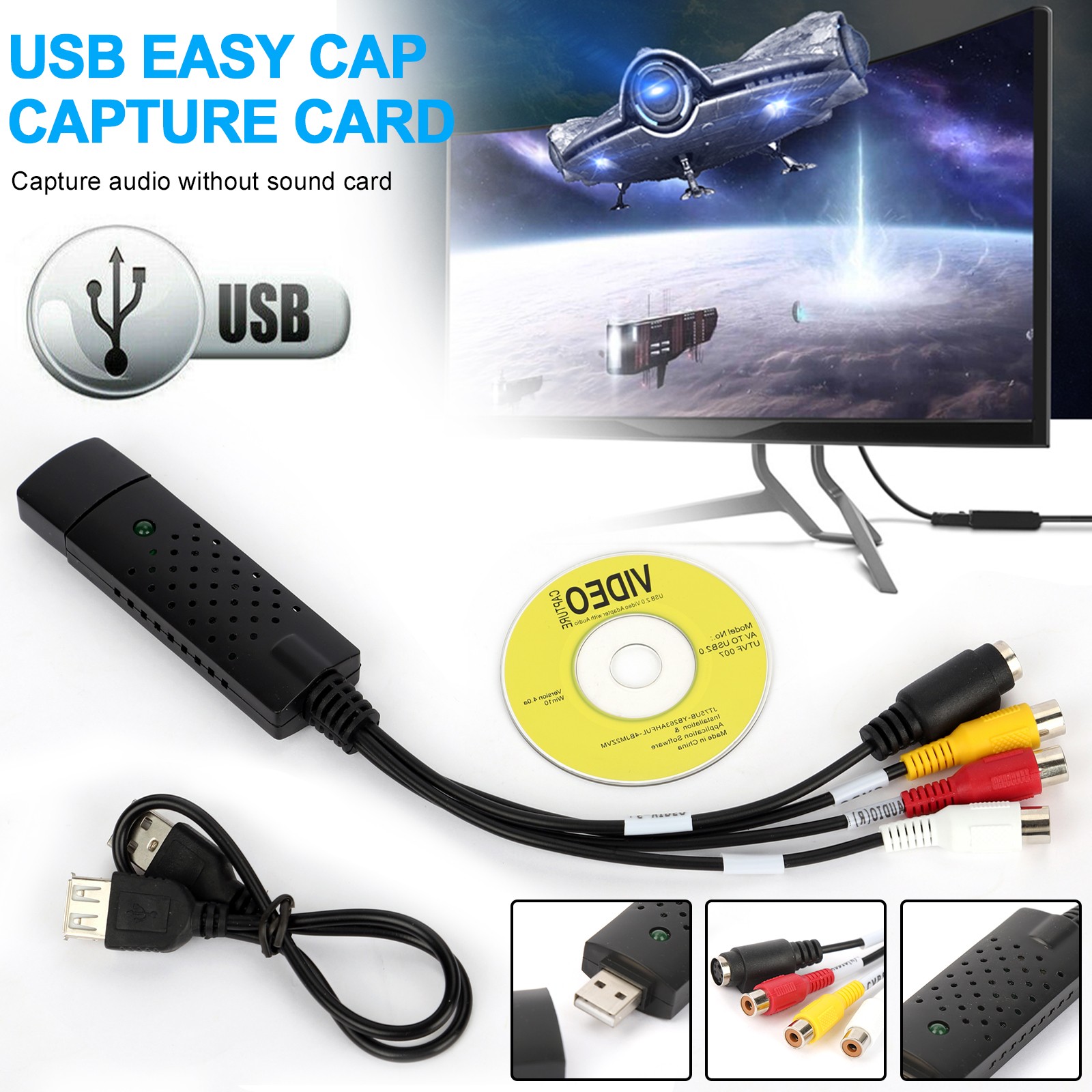 VHS to DVD Converter Easycap USB Audio Video Capture Recorder Analog to Digital
