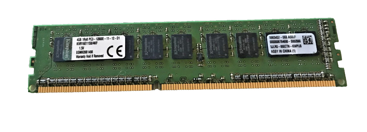 4GBPC3-12800E DDR3-1600MHz 1Rx8 ECC Kingston KVR16E11S8/4KF