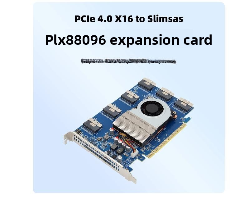 PEX88096 PLX88096 Expansion Card PCIe 4.0 x16 + 3*SFF-8654 X16 TO Graphics Card