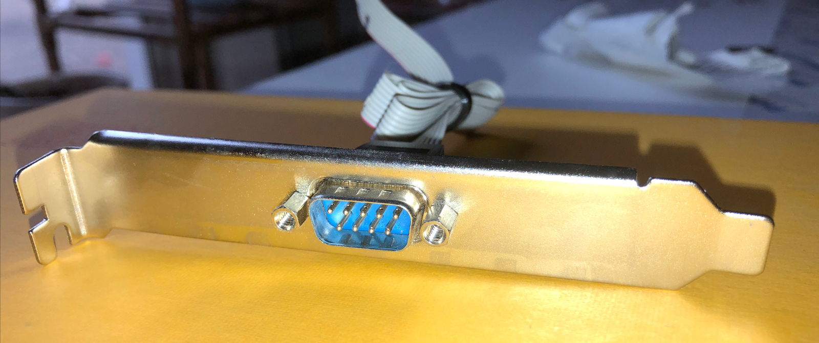 Serial Adapter, Male DE-9, D-Sub to Serial, RS-232, Mounted Low Profile Bracket