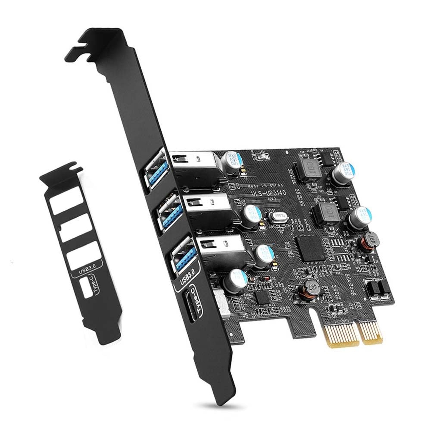 PCIe USB Card 4-Ports(1x USB-C – 3X Type A) USB 3.0 Expansion Card PC Interna…