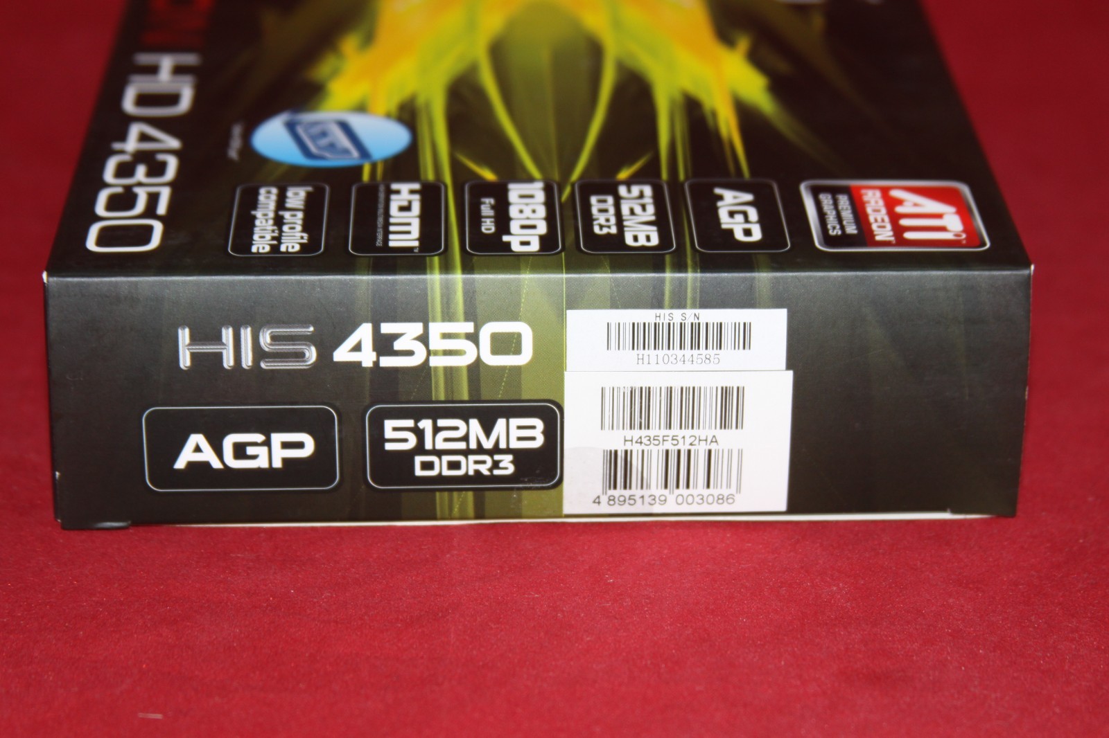 HIS ATI Radeon HD 4350 512MB 64BIT DDR3, AGP Graphics Card. (H435F512HA)