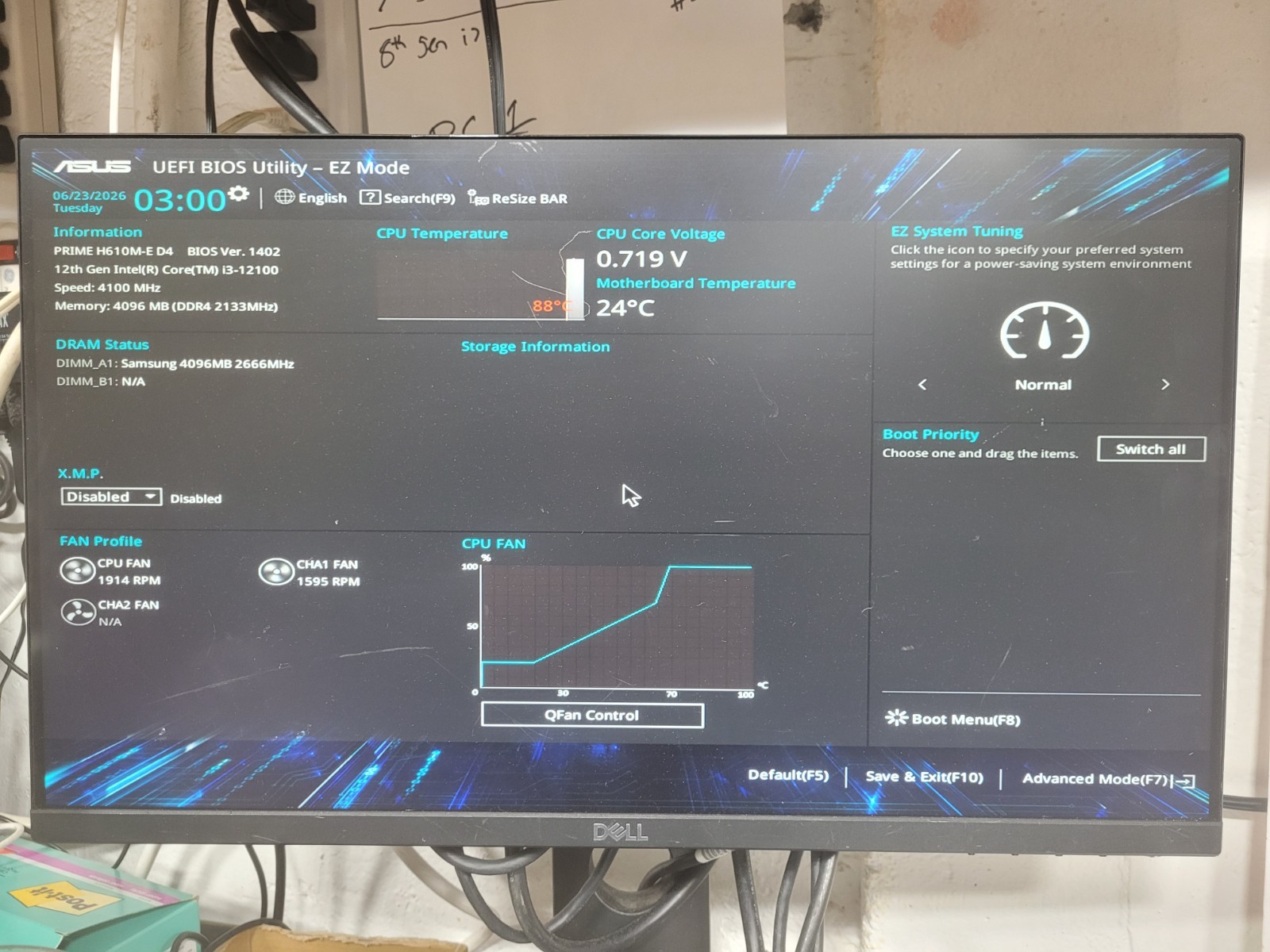 ASUS PRIME H610M-E D4 Motherboard Core i3-12100, 4GB RAM, IO Shield *READ #1640
