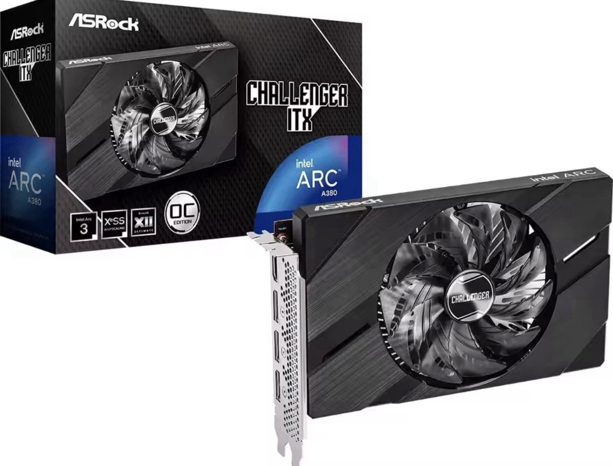 ASRock Intel Arc A380 Challenger ITX OC 6GB GDDR6 Graphics Card