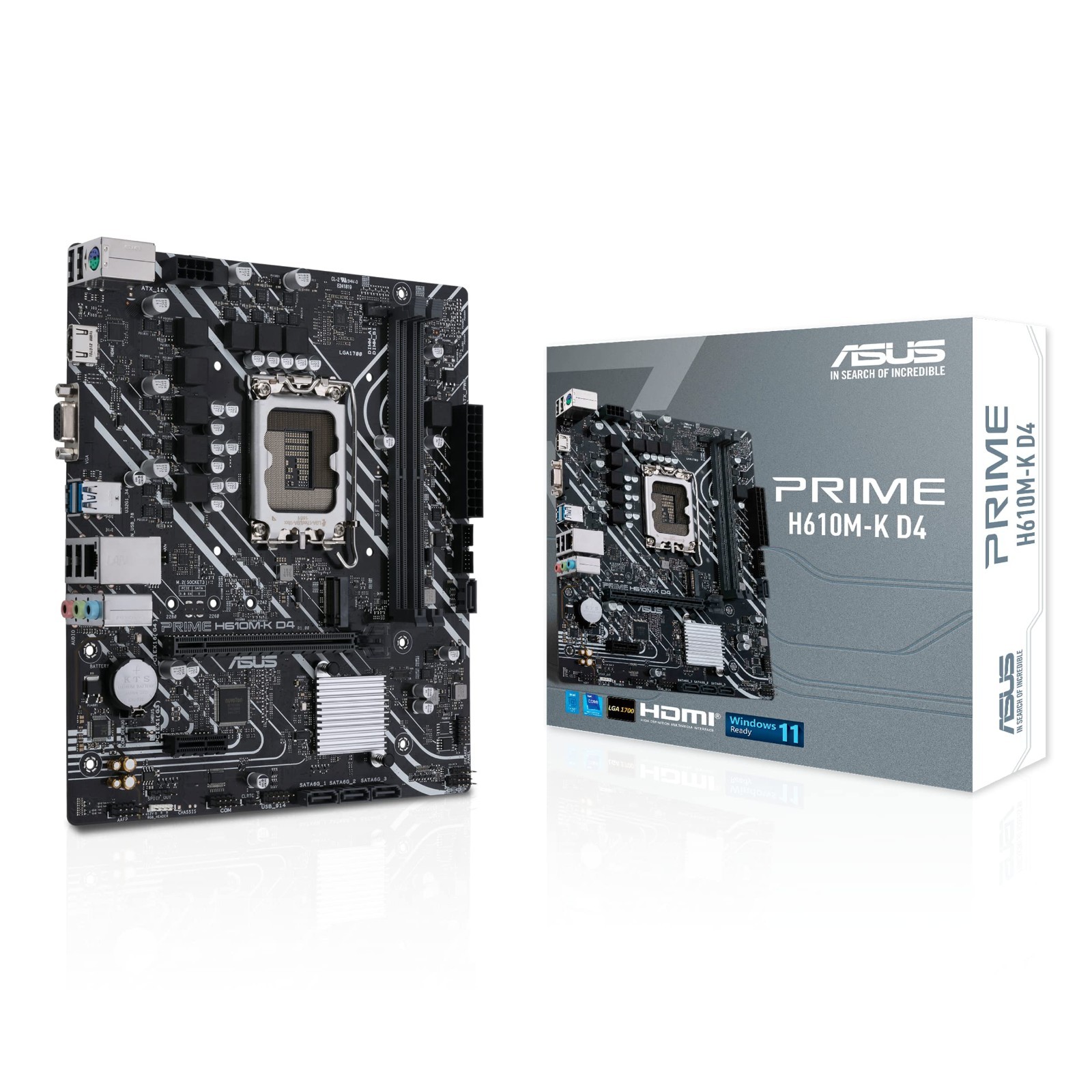 ASUS Prime H610M-K D4 Intel H610 (LGA 1700) mic-ATX Motherboard with DDR4