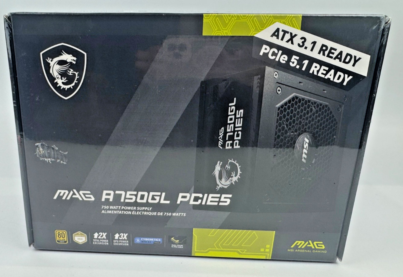 MSI MAG A750GL PCIE5, Fully Modular Compact Gaming 750W Power Supply, 80+ Gold,
