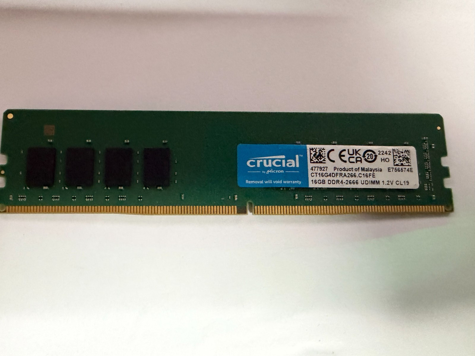 Crucial 16GB DDR4-2666 PC4-21300 UDIMM Desktop RAM Memory CL19 1.2V – Used Teste