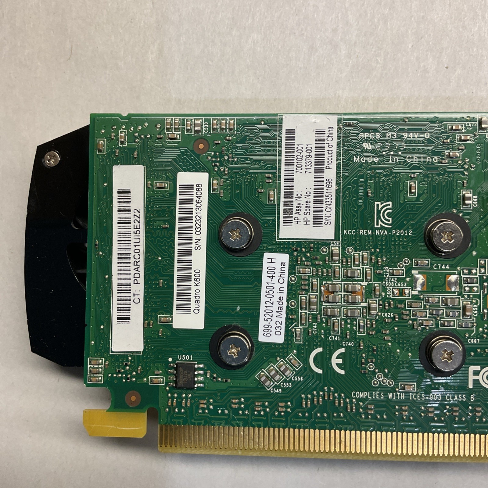 LOT OF 5 HP NVIDIA Quadro K600 1GB DDR3 PCI-E Video Card High PROFILE 700102-001