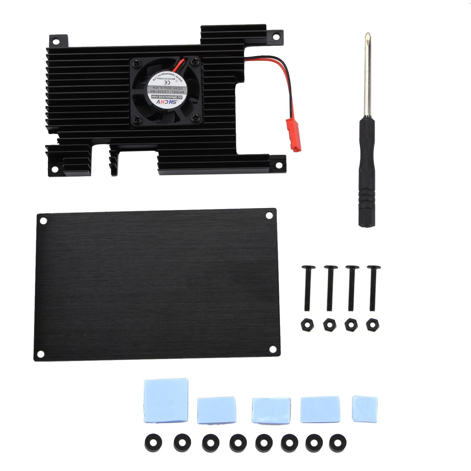 Aluminum Cover Case Base Active Passive Cooling Heatsink Kit for Orange Pi 5 5B