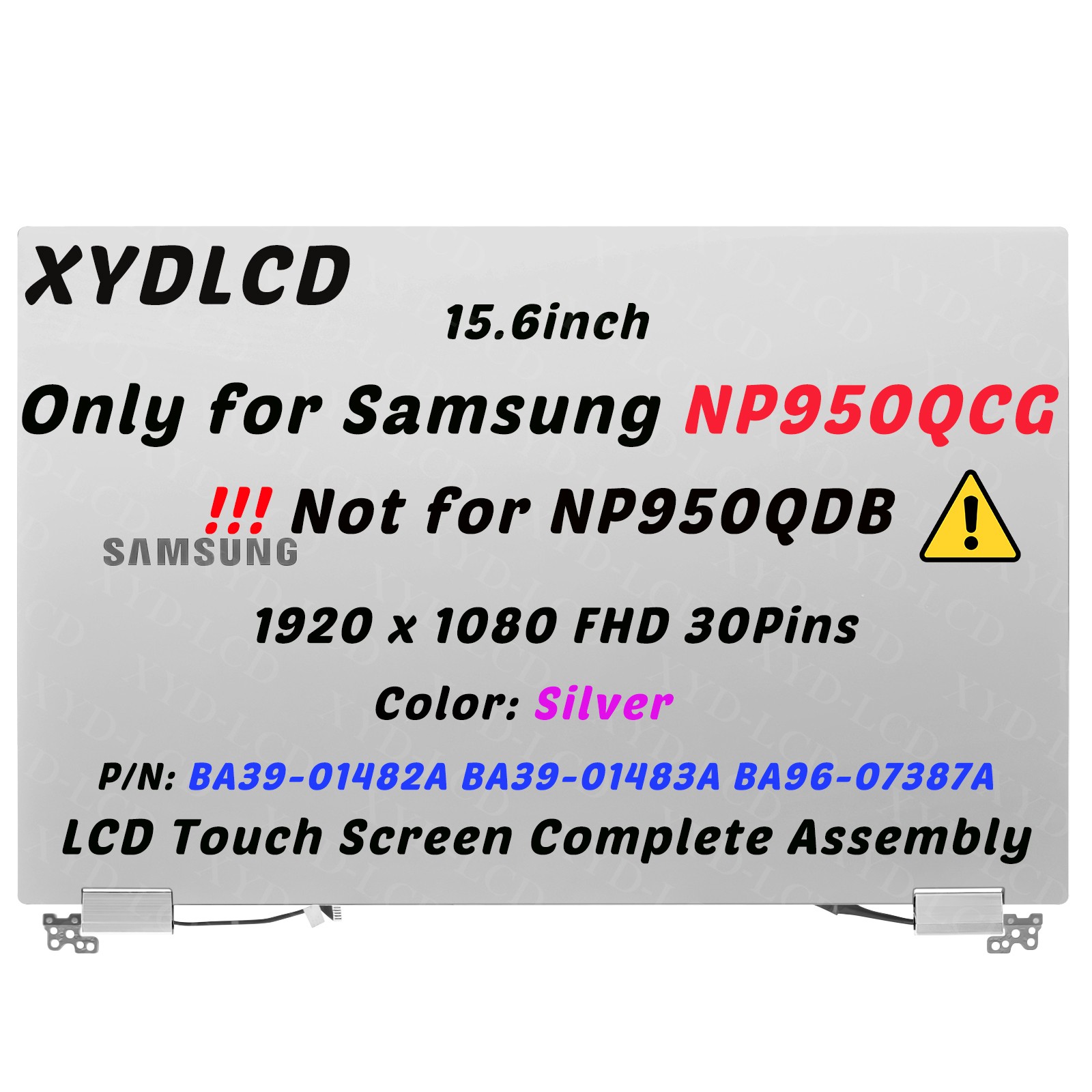 15.6in for Samsung Galaxy Book NP950QCG-K03US LCD Touch Screen Assembly Silver