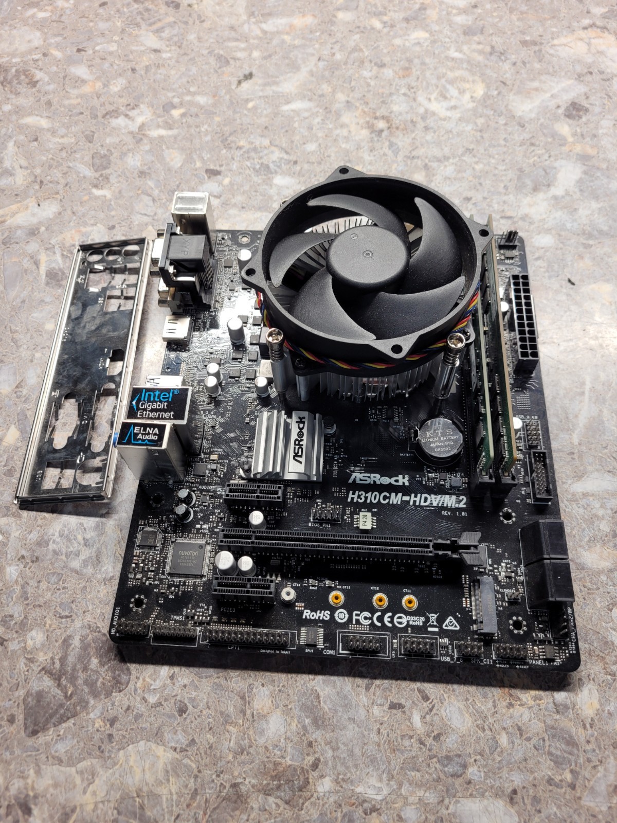 *COMBO ASRock H310CM-HDV/M.2 mATX Motherboard Combo i5-8500, 16GB Ram, Cooler