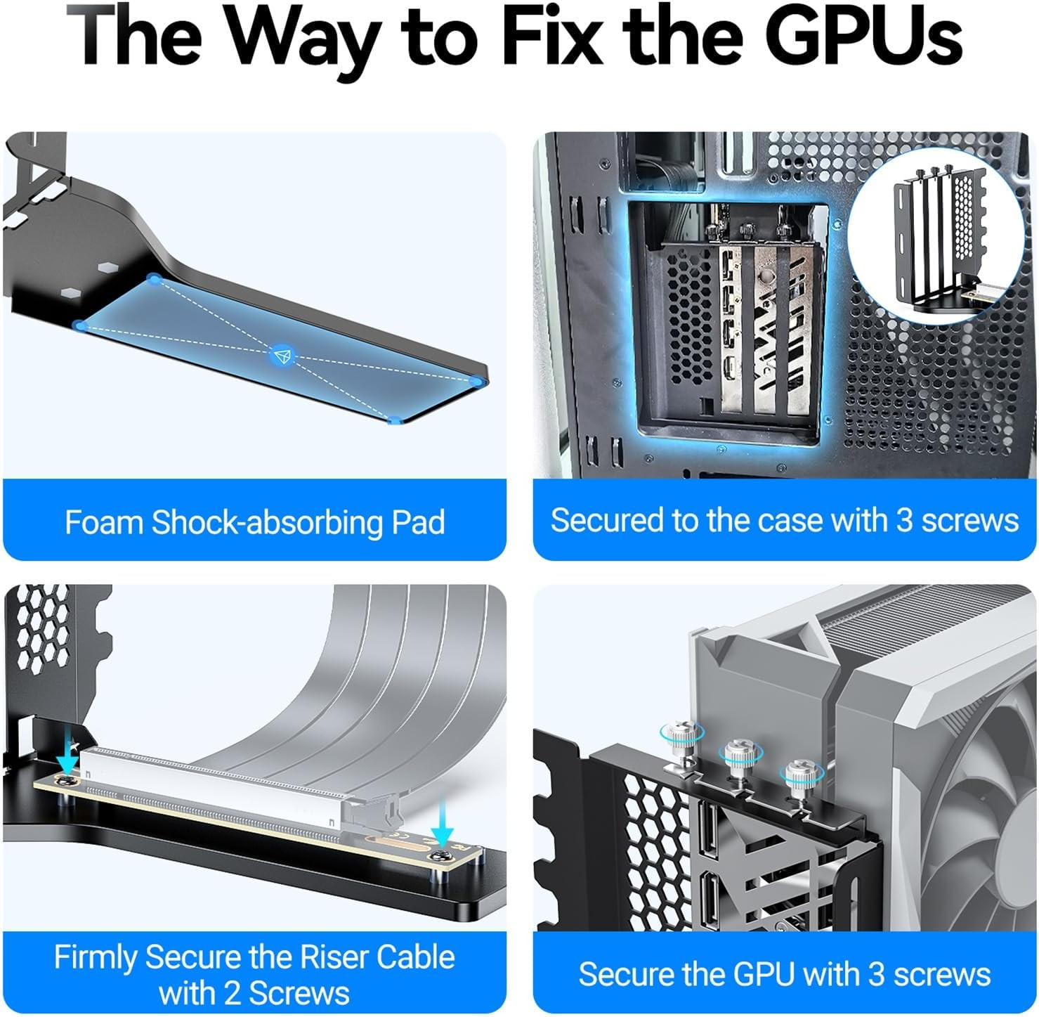 Vertical GPU Mount Pcie 5.0/4.0 Riser Cable Mounting Kit for ATX Case