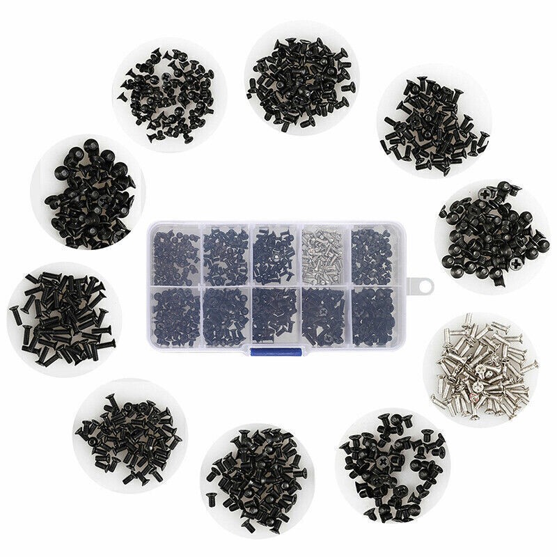 500pcs Universal Laptop Computer Tablet M2 M2.5 M3 Screws Assortment Repair Kit