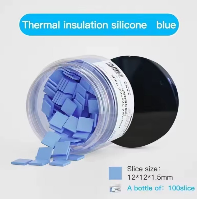 MaAnt 100pcs Thermal Silicone Pad Heat Dispersions Phone CPU Motherboard BLUE