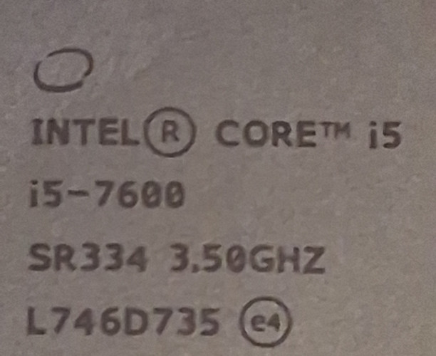 Intel Core i5 7600 CPU