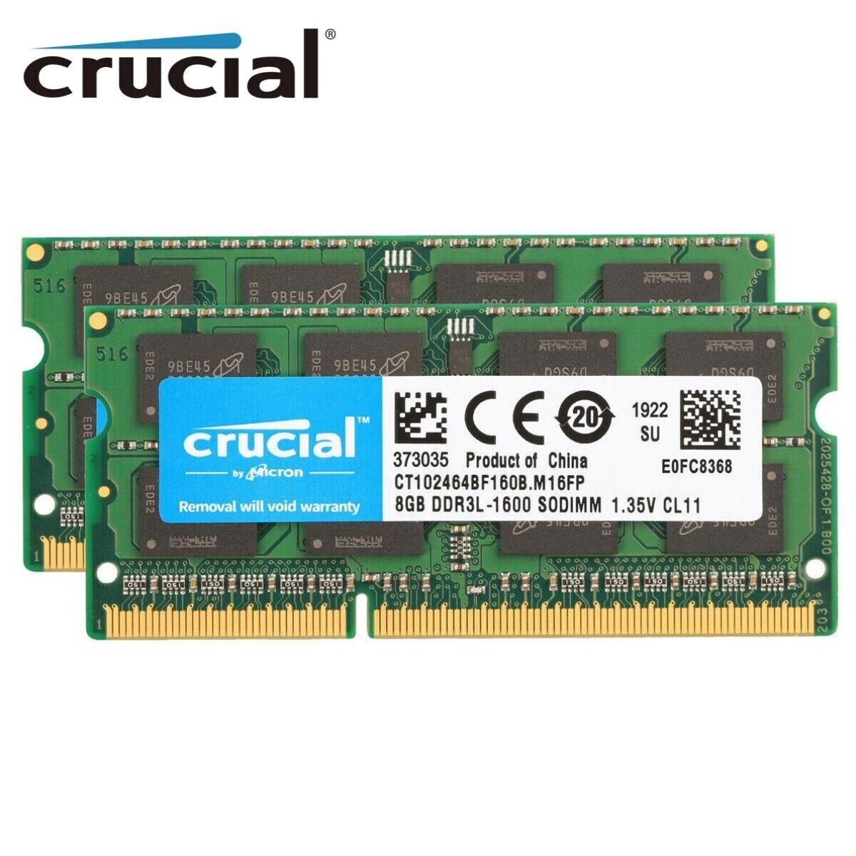 CRUCIAL DDR3L 8GB 16GB 32GB 1600 MHz PC3-12800 Laptop Memory RAM SODIMM 204-Pin