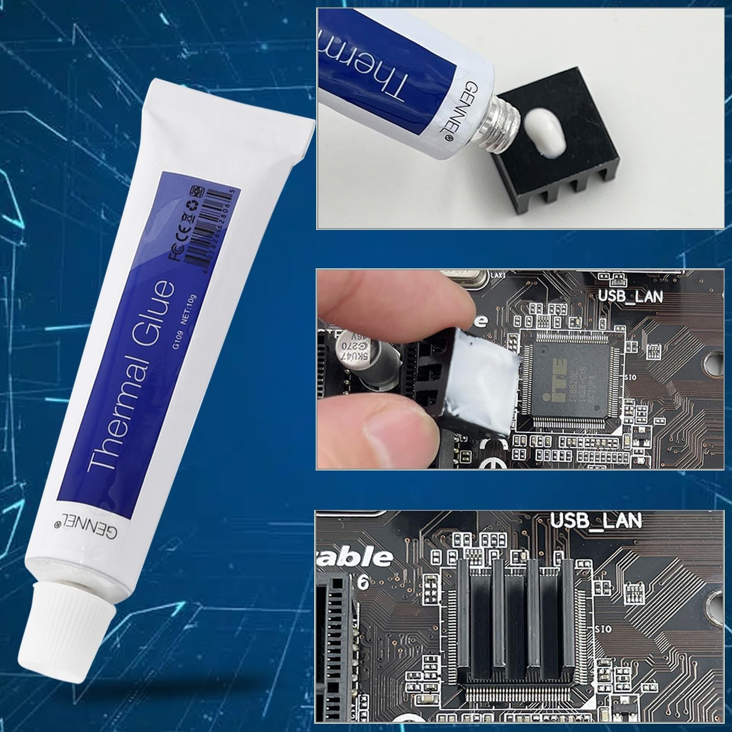 G109 10gram Thermal Conductive Glue, Heatsink Silicone Glue, Thermal Plaster,…