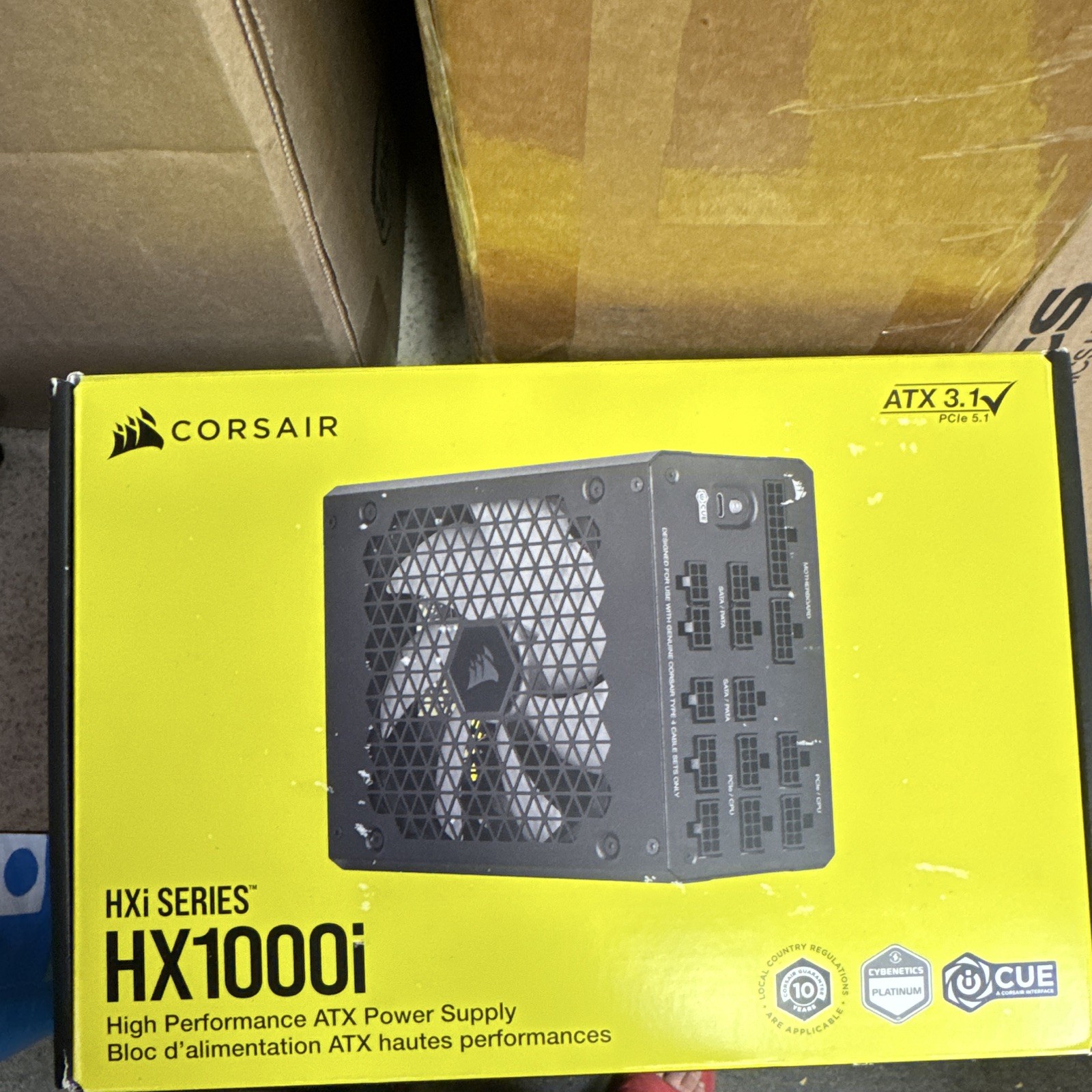Corsair HX1000i 1000W ATX 3.1 Modular Power Supply Unit 12V-2×6 Black