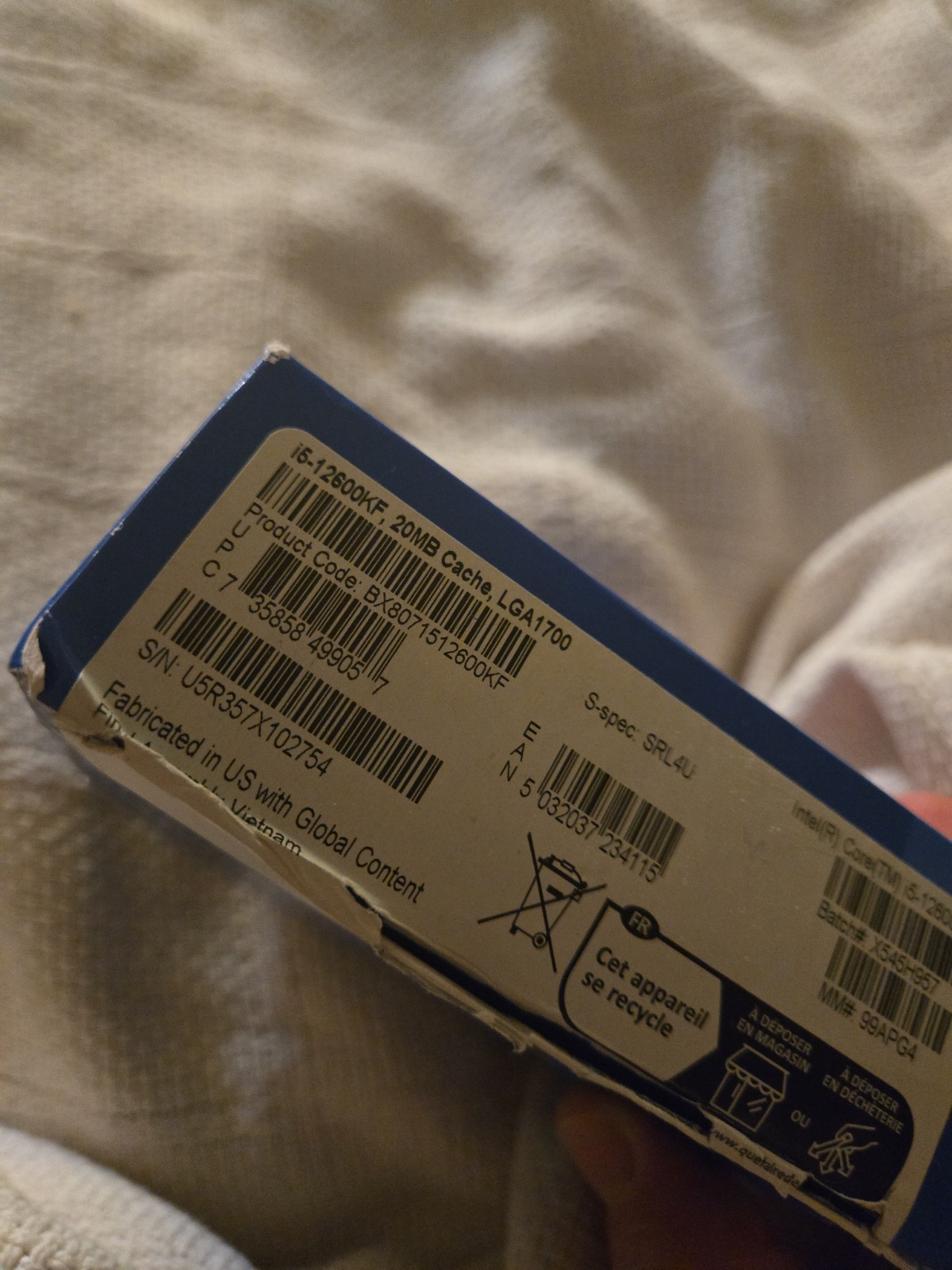 Intel Core i5-12600KF Processor (4.9 GHz, 10 Cores, FCLGA1700) Original Box