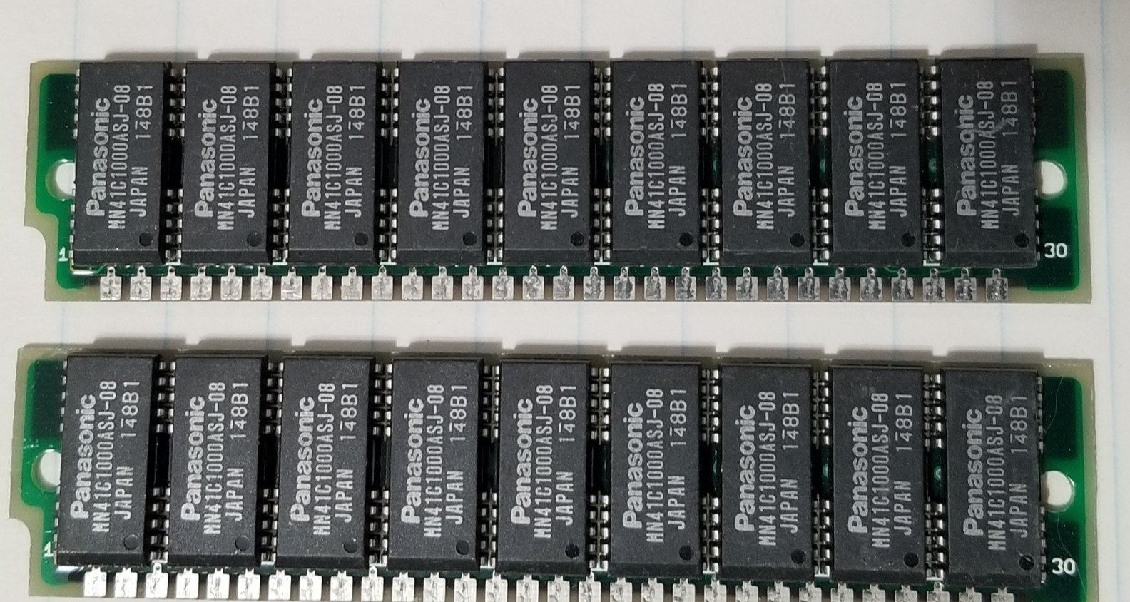 (lot of 4) Vintage Ram Panasonic MN4A091M0S80 1MB 30-pin SIMM