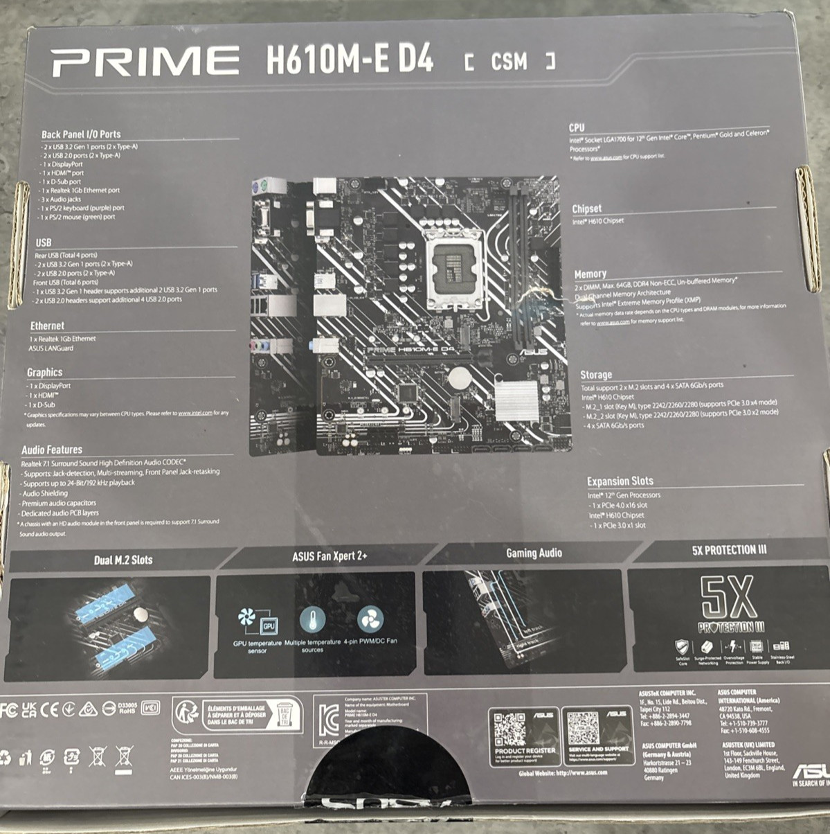 ASUS Prime H610M-E D4-CSM LGA 1700 mATX Intel Motherboard