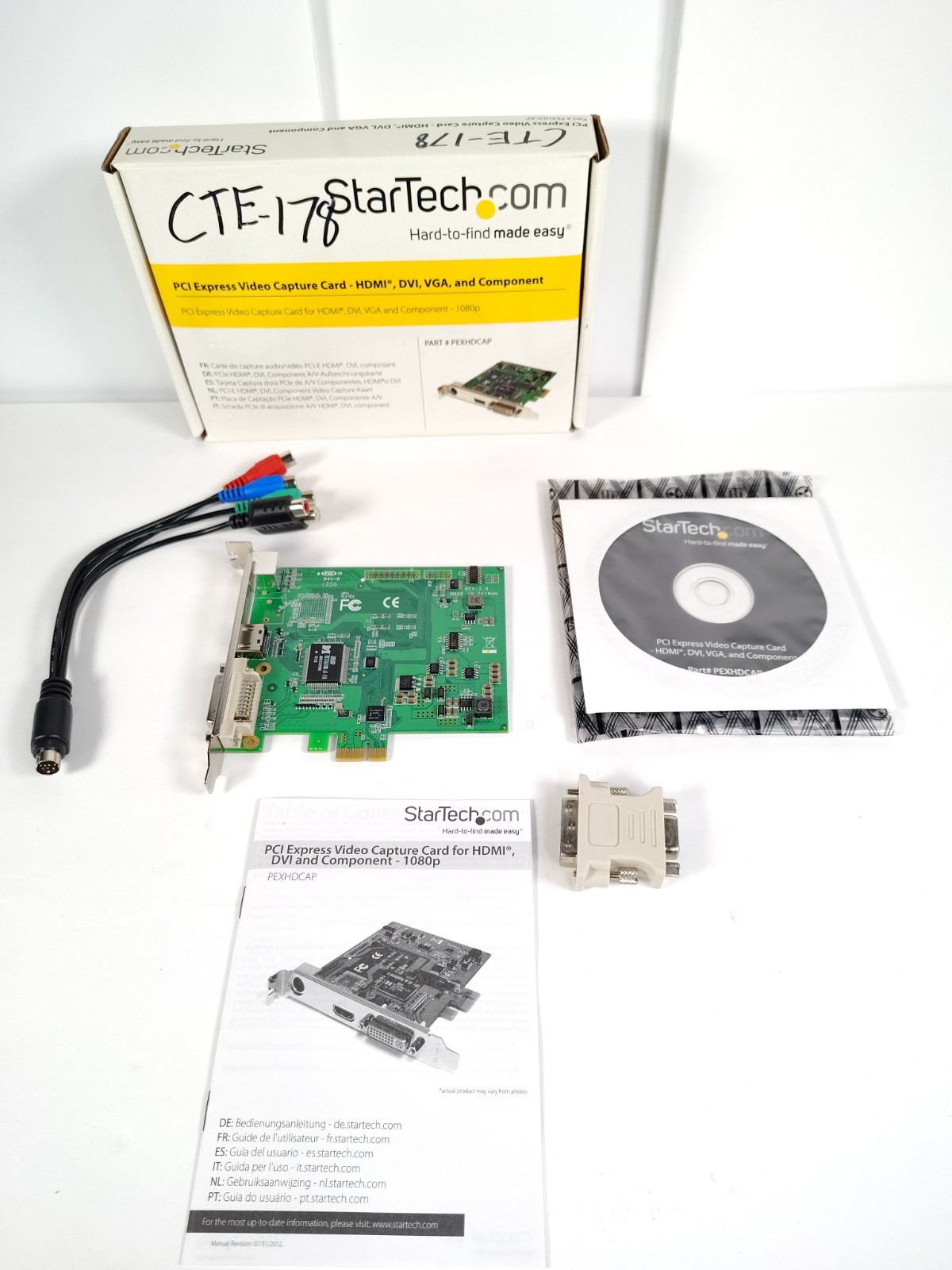 StarTech PEXHDCAP High-Definition PCIe Video Capture Card VGA DVI HDMI Composite