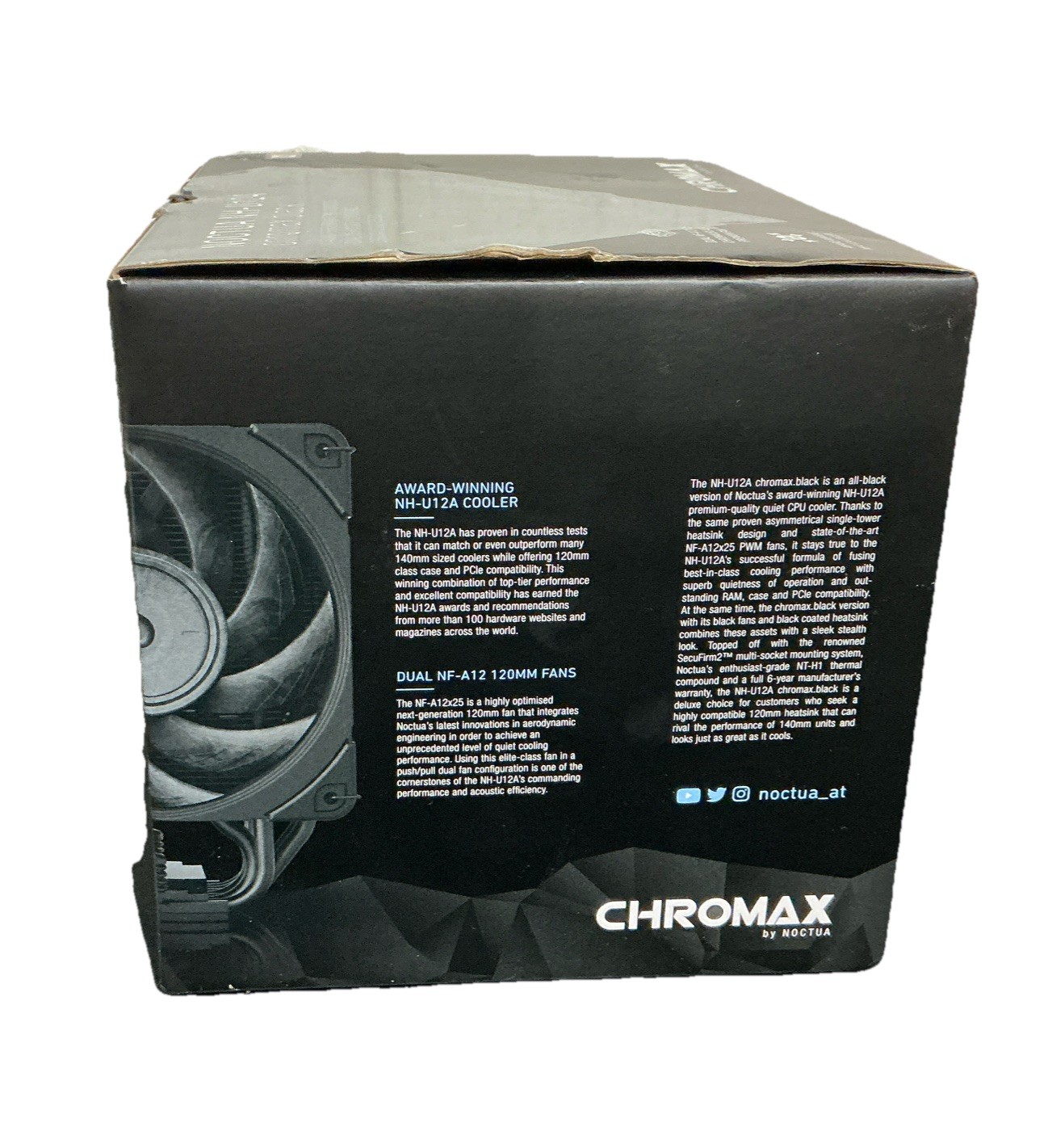 Noctua NH-U12A Chromax.Black 120mm Single-Tower CPU Cooler Black