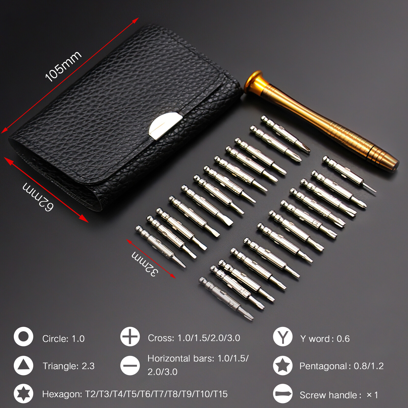 Macbook Air, Macbook Pro Repair Tool Kit W/ 1.2mm Pentalobe Screwdriver 25 in 1