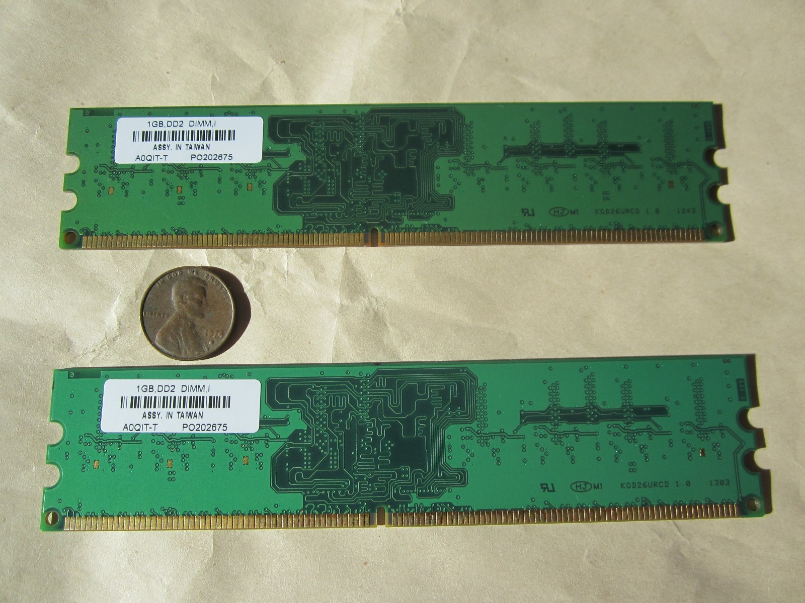Set of (2) PNY 136569.3 1GB DD2 DIMM F Random Access Memory RAM 2GB (2x 1GB)DELL