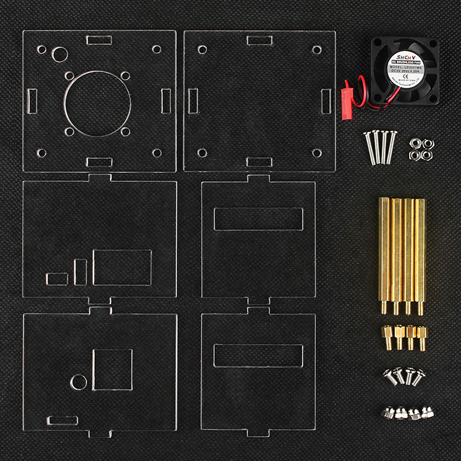 Acrylic Enclosure Clear Shell Case Kit W/ Cooling Fan For Orange Pi Zero 3