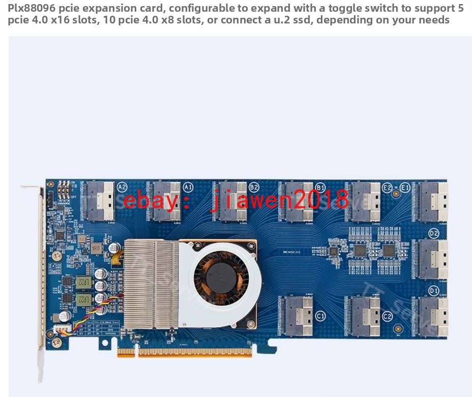 PLX88096 Expansion Card PCIe 4.0 TO 10*SFF-8654 5 *PCI-E 16X 10* PCIE 8X