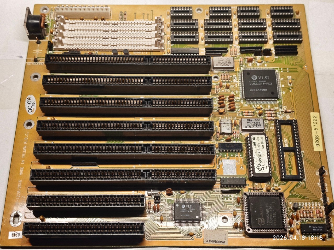 TOP 286 VLSI SCAMP Motherboard Biostar MB-1220/25VE w Harris 20 Mhz + 8 MB RAM
