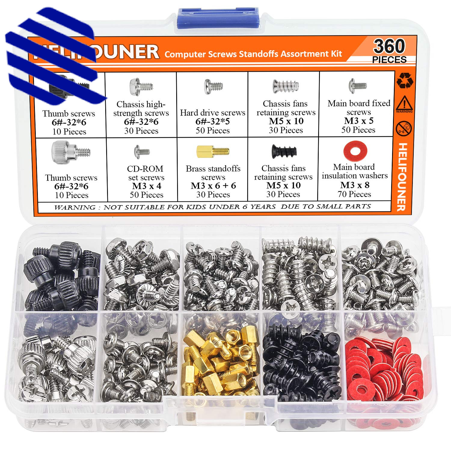 Computer Standoffs Screws Assortment Kit for Hard Drive Computer 360 Pieces NEW