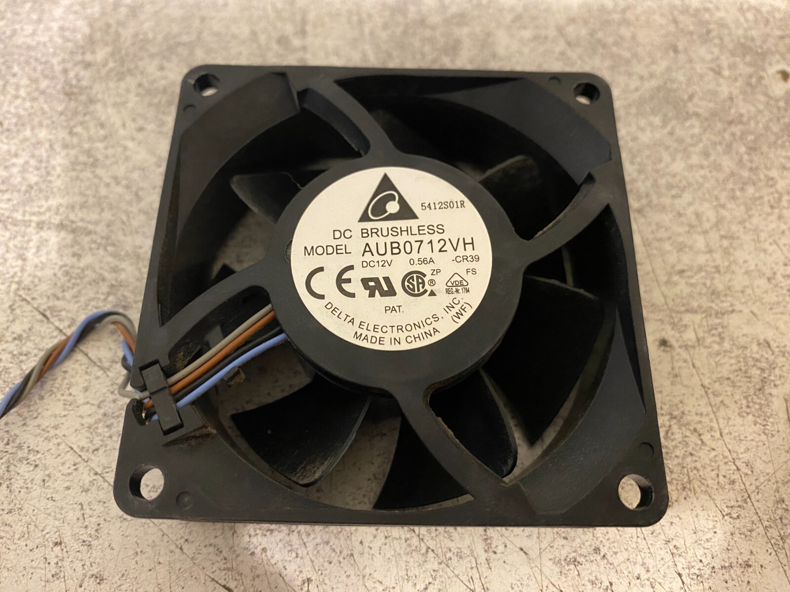 Lot of 2 Delta DC Brushless AUB0712VH 4 Pin Cooling Fans 70 x 25 Quick Ship