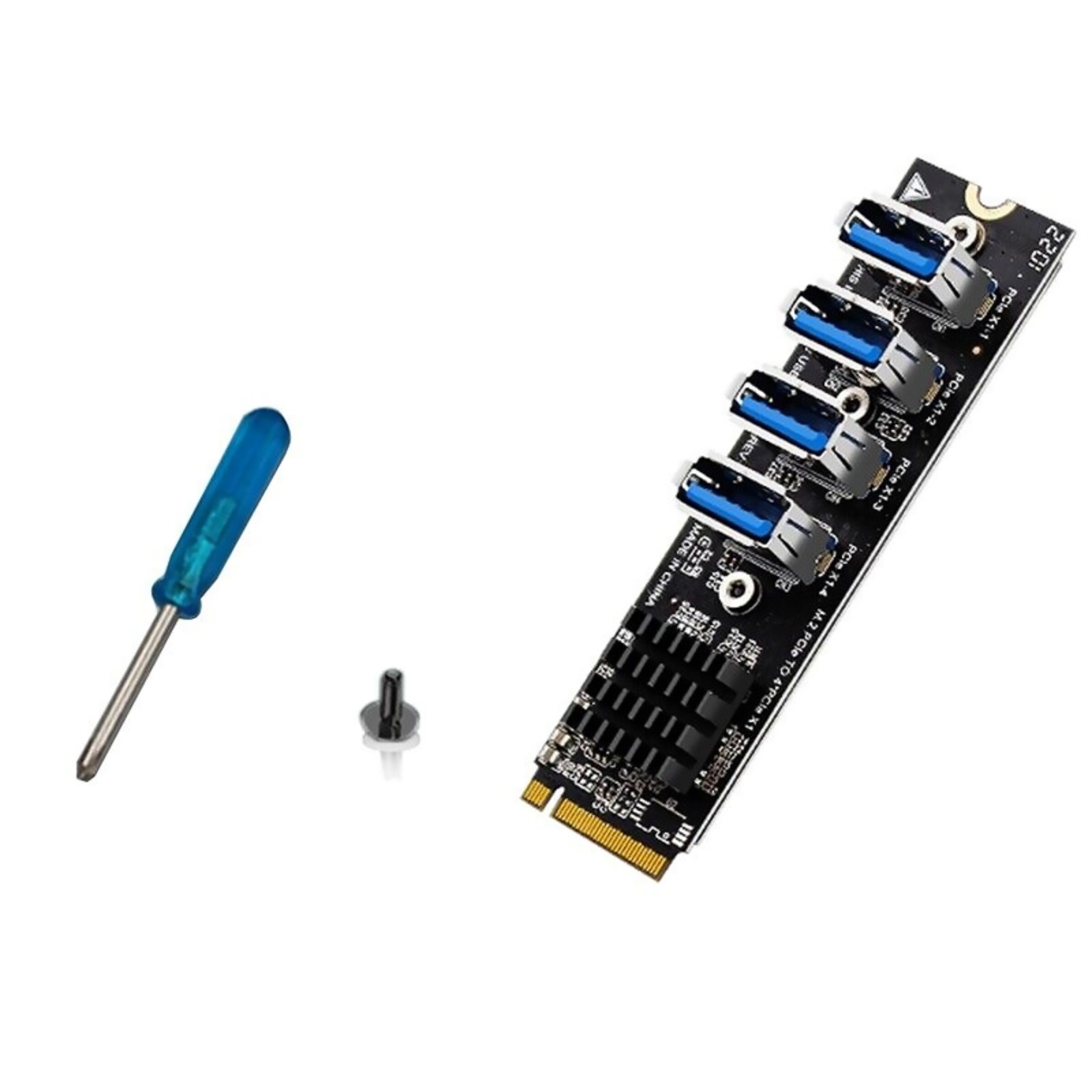 4 Ports USB 3.0 PCI-E Riser Card M.2 M to PCIE Extender Riser Expansion Card g