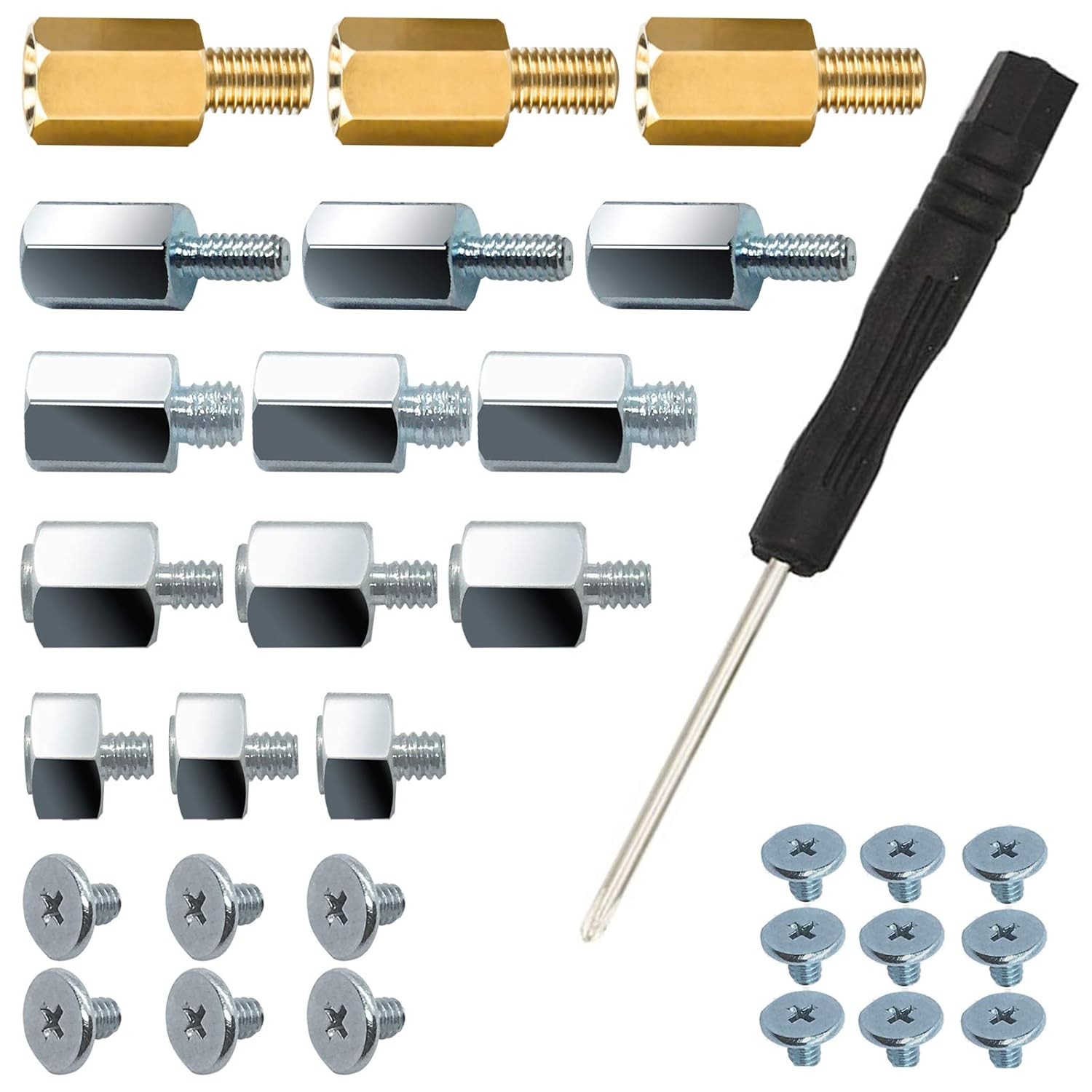 PCIe NVMe M.2 SSD Mounting Screws Kit for Asus Gigabyte MSI 30 Pieces