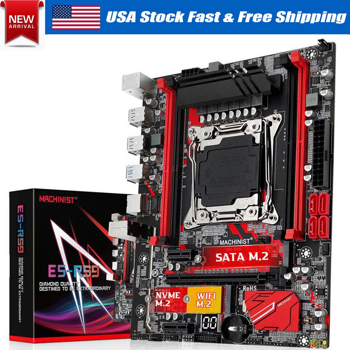 X99 Motherboard LGA 2011-3 slot Support four channel DDR4 ECC RAM XEON E5 V3