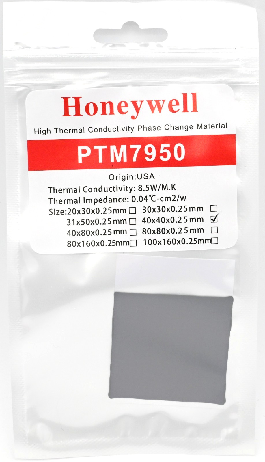 Honeywell PTM7950 40x40x0.25mm Phase Change Thermal Paste Laptop CPU Graphics
