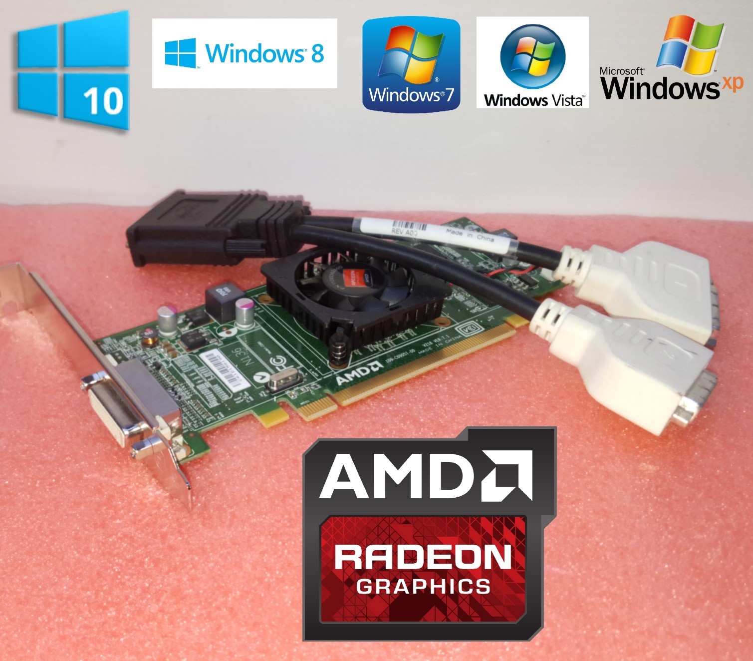 Dell OptiPlex 580 740 745 755 760 780 790 AMD HD Dual Monitor DVI Video Card
