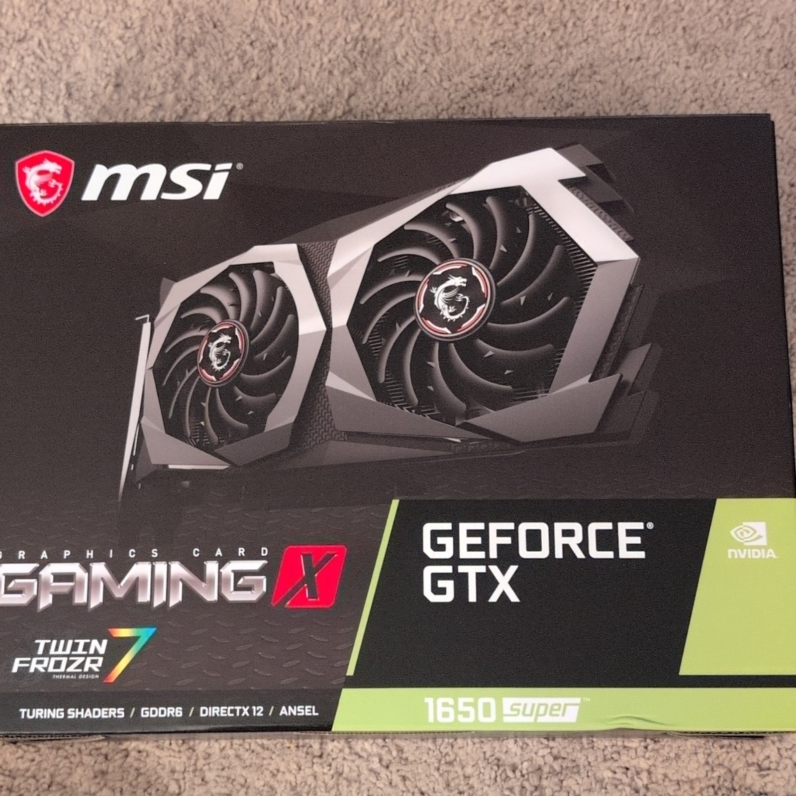 MSI GeForce GTX 1650 SUPER Gaming X Twin Frozr 7 GDDR6 DirectX 12
