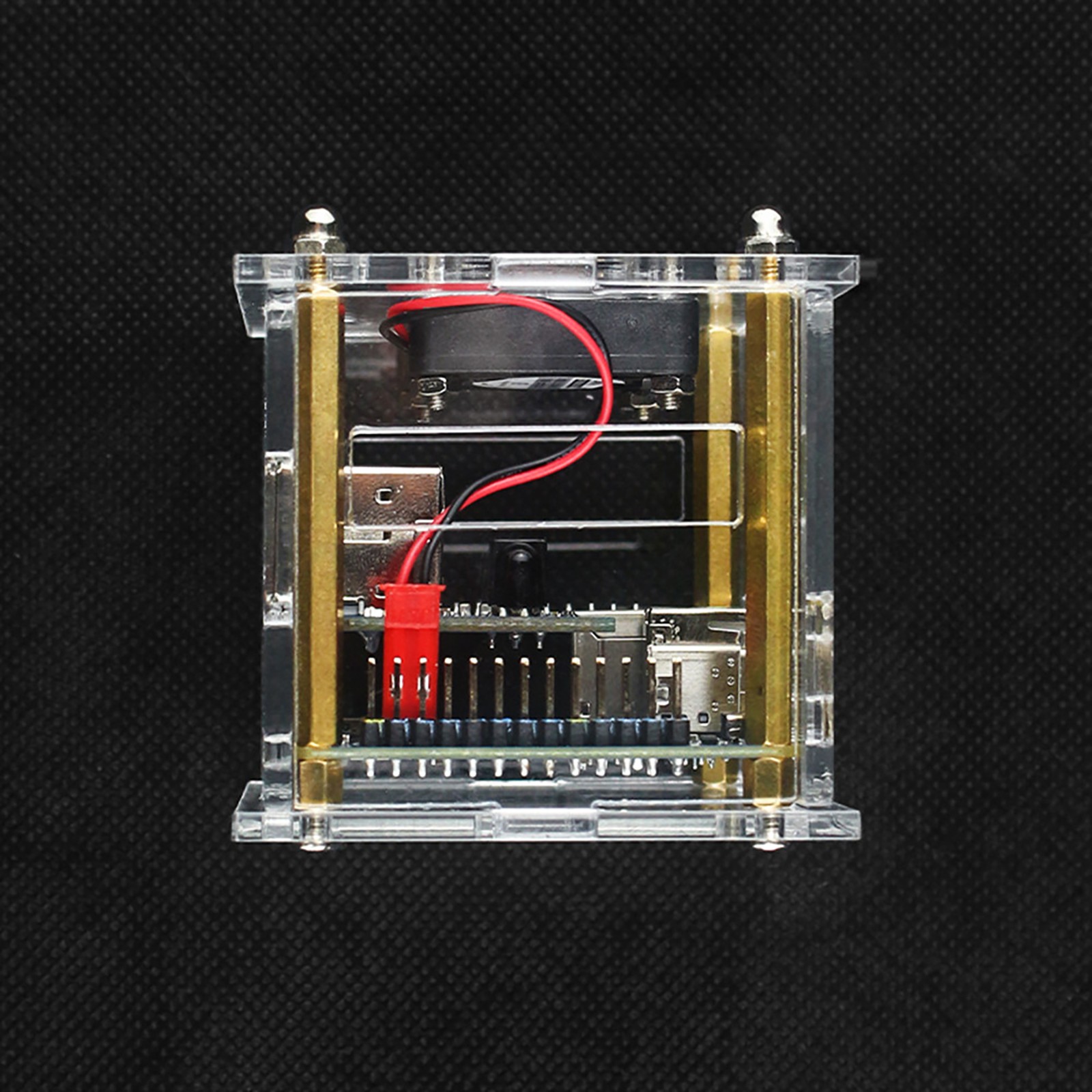 Acrylic Enclosure Clear Shell Case Kit W/ Cooling Fan For Orange Pi Zero 3